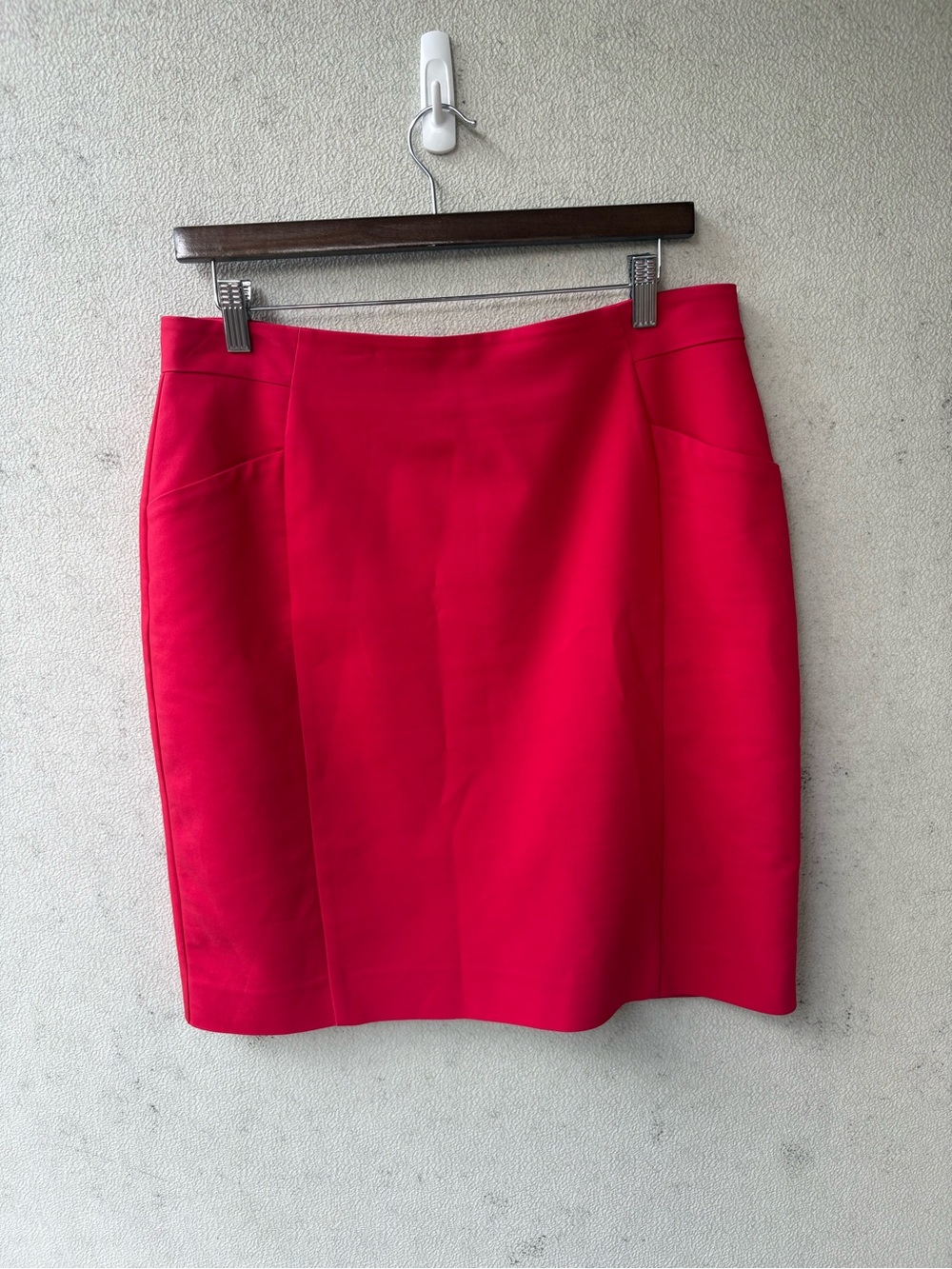 H&M Size 12 Electric Coral Red Tailored Pencil Skirt